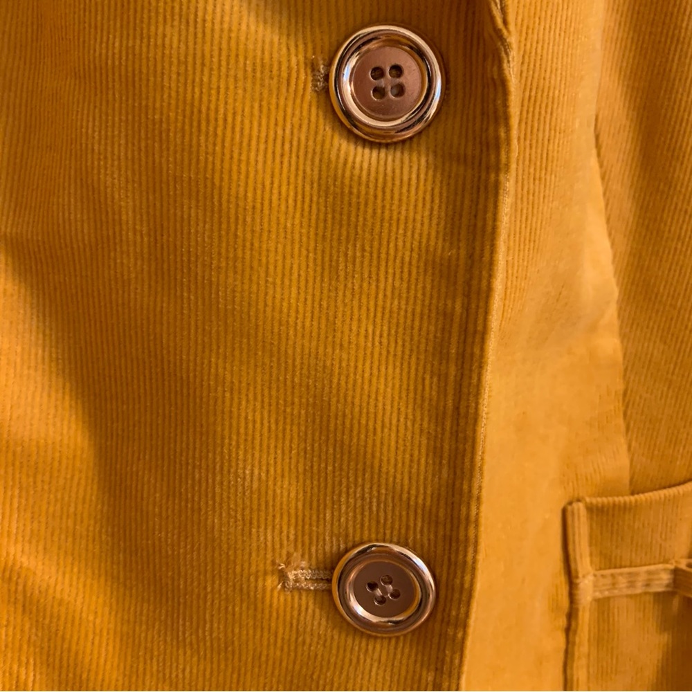NWT Talbots Dual Button Corduroy Blazer in Mustard Yellow, Size 12 - Picture 5 of 12